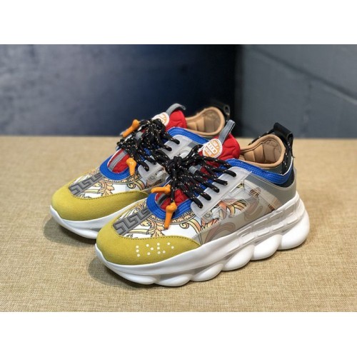 V*ersace CHAIN REACTION SNEAKERS RED&WHITE&YELLOW&GREY&BLUE