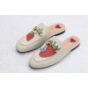 White New Strawberry Print Princetown Leather