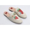 White New Strawberry Print Princetown Leather