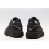 AMQ Leather Platform Sneakers-Black