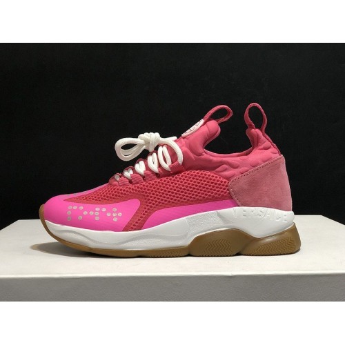 V*ersace CROSS CHAINER SNEAKERS pink&white