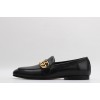 Leather loafer with Double G and Web