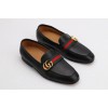 Leather loafer with Double G and Web