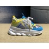 V*ersace CHAIN REACTION SNEAKERS BLUE&WHITE&YELLOW