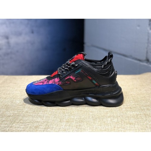 V*ersace CHAIN REACTION SNEAKERS blue&black&red
