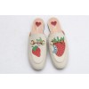 White New Strawberry Print Princetown Leather