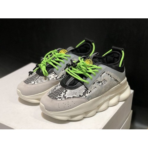 V*ersace CHAIN REACTION TRAINERS BLACK&WHITE&GREY