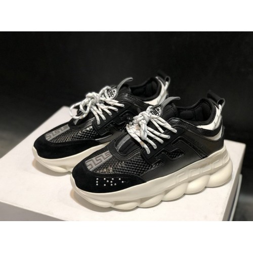 V*ersace CHAIN REACTION SNEAKERS BLACK&WHITE&RED