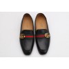 Leather loafer with Double G and Web