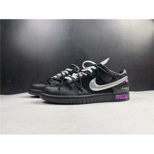 Off-White x Nike Dunk Low "The 50" In Black/Silver